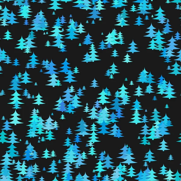 Abstrakte stilisierte chaotische Kiefer Hintergrund - Winter Vektor Dekoration Design mit Weihnachtsbäumen — Stockvektor