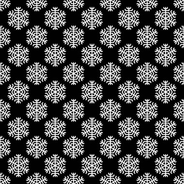 Geometrik stilize kar tanesi yinelenen desen duvar kağıdı - Noel dekorasyon arka plan vektör