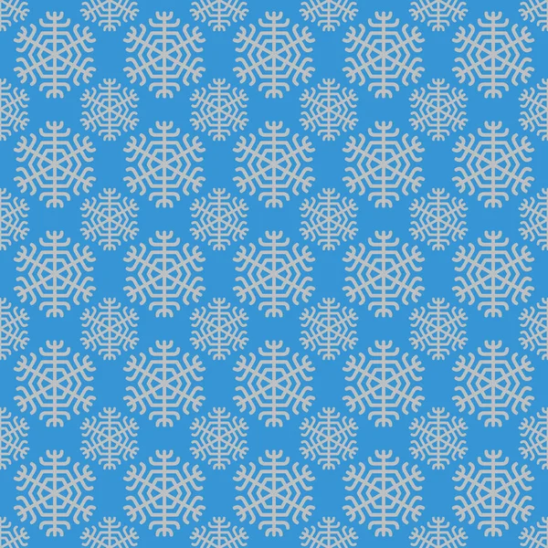 Retro simple stylized snowflake pattern wallpaper - geometric vector winter holiday decoration background graphic — Stock Vector