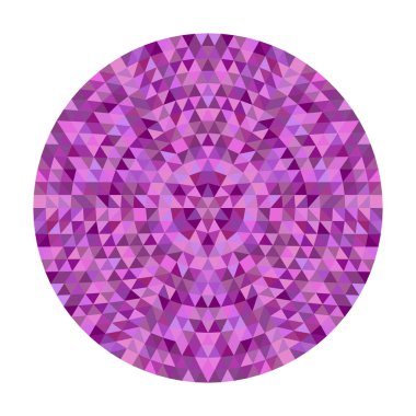 Yuvarlak soyut üçgen sürekli değişen mandala tasarım - simetrik vektör desen grafiği renkli üçgen