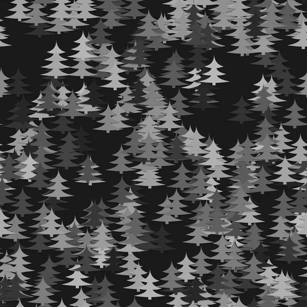 Sömlös abstrakt slumpmässig pine tree mönster bakgrund - vektor Christmas holiday dekoration grafisk design — Stock vektor