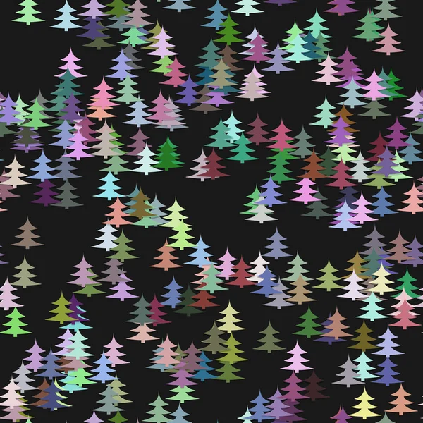 Bezproblémové chaotické Zimní dovolená pozadí - pine tree vzor vánoční vektorová design — Stockový vektor