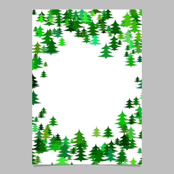 Soyut rasgele mevsimlik çam ağacı tasarım ileti örneği şablonu - boş vektör el ilanı grafiği stilize çam ağaçları — Stok Vektör
