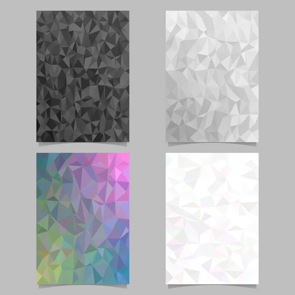 Juego de plantillas de página de patrón de triángulo irregular mosaico - gráficos de fondo de papelería vectorial de triángulos de colores — Archivo Imágenes Vectoriales