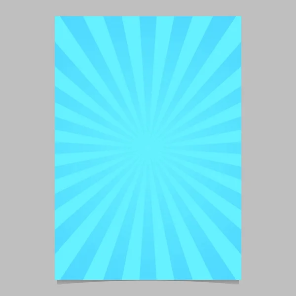 Folleto de estallido de sol geométrico retro azul claro, plantilla de tarjeta: fondo de papelería vectorial del patrón de rayas radiales — Archivo Imágenes Vectoriales