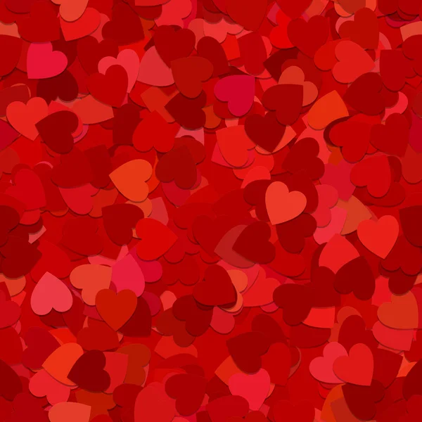Repetir el fondo geométrico del patrón cardíaco - diseño gráfico vectorial de corazones rojos rotados — Archivo Imágenes Vectoriales