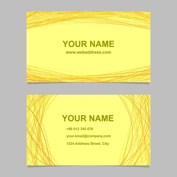 Gelb abstrakte Visitenkartenvorlagen Design Set - Vektor Identitätsausweis Illustration — Stockvektor