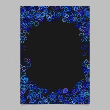 Renk soyut rasgele daire tasarım sayfa şablonu - vektör boş Broşür arka plan grafiği mavi halkalar