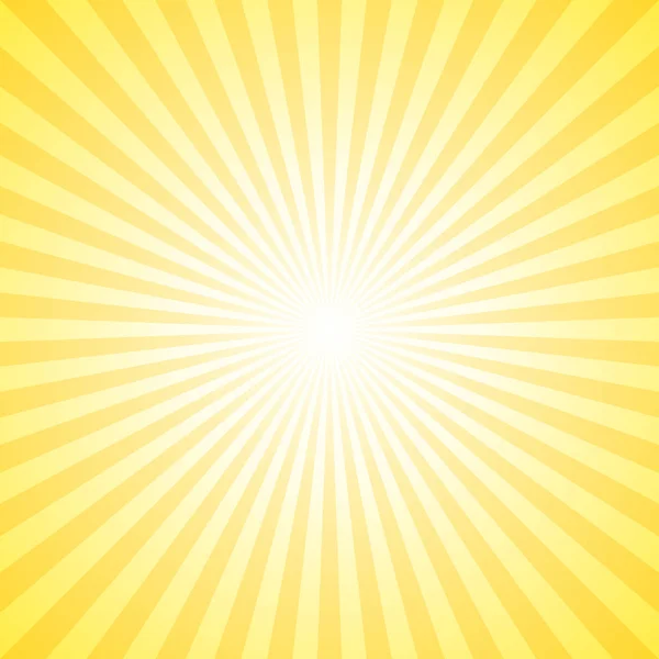 Желтый абстрактный фон вспышки солнца - градиентный вектор солнечного света с радиальными полосами — стоковый вектор