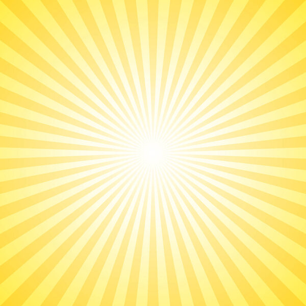 Yellow abstract sun burst background - gradient sunlight vector graphic from radial stripes