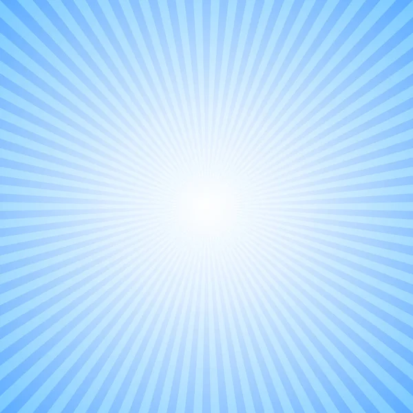 Abstrakte dynamische Sonnenstrahlen Hintergrund - blaue Vektorillustration aus radialen Streifen — Stockvektor