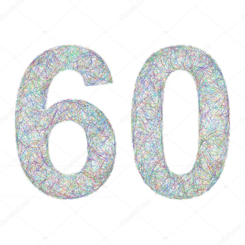 Colorful sketch anniversary design - number 60 — Stock Vector ...
