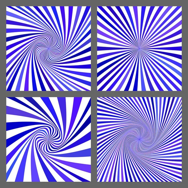 Blue spiral and ray burst background vector set — Stock Vector