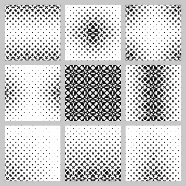 黑色和白色圆圈图案集 — 图库矢量图片