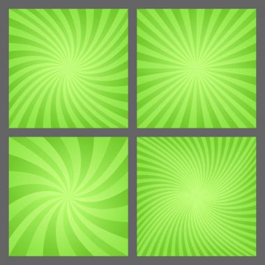 Yeşil spiral ve ray patlama arka plan ayarlamak