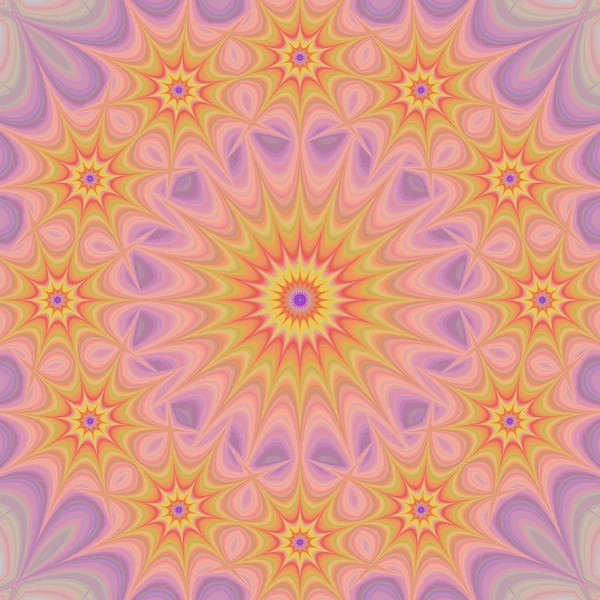 Colorido estrella mandala fractal fondo — Archivo Imágenes Vectoriales