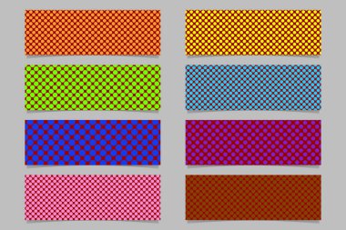 Polka dot desen yatay banner arka plan şablonu ayarla - renkli daireler ile vektör grafikleri