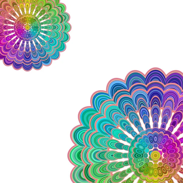 Multicolore abstrait mandala floral fond de conception — Image vectorielle
