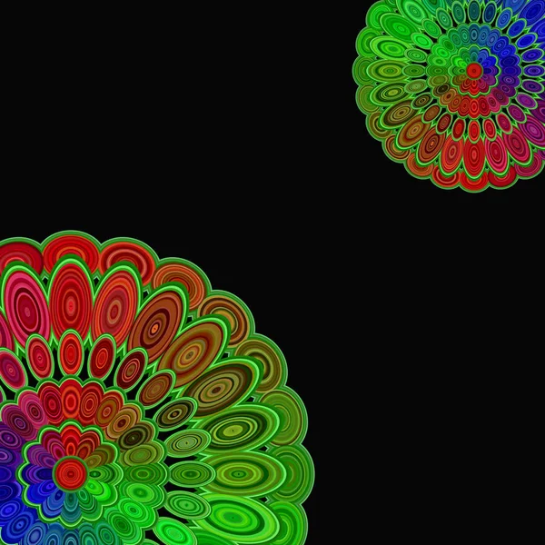 Abstract digital flower mandala art background - vector circular pattern design