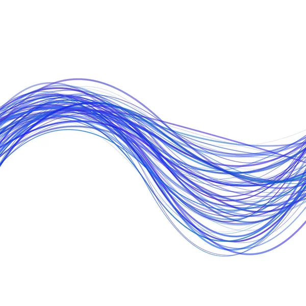 Dynamisk våg linje bakgrund - illustration från böjda stripes i blå toner — Stockfoto