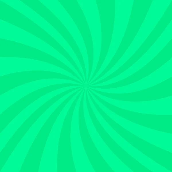 Groene abstracte spiraal achtergrond - vector design van het spinnen van stralen — Stockvector