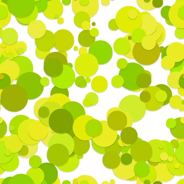 Modèle abstrait de fond de cercle sans couture - conception graphique vectorielle à partir de points dans des tons vert clair avec effet d'ombre — Image vectorielle