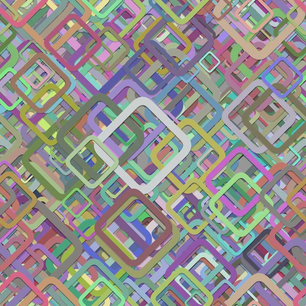 Padrão de fundo quadrado abstrato sem costura - gráfico vetorial de quadrados arredondados multicoloridos diagonais —  Vetores de Stock