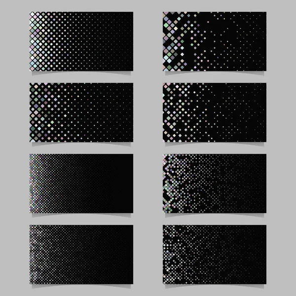抽象的な丸みを帯びた正方形のパターン名刺テンプレート背景セット — ストックベクタ