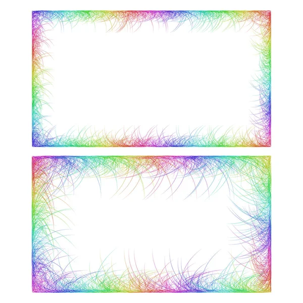Business card border templates in rainbow colors