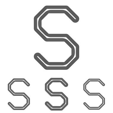 Siyah çizgi s logo tasarım kümesi