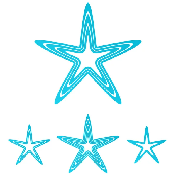 Conjunto de diseño de logotipo de estrella de línea Cyan — Vector de stock