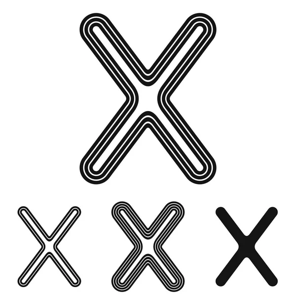Linha x conjunto de design de logotipo — Vetor de Stock