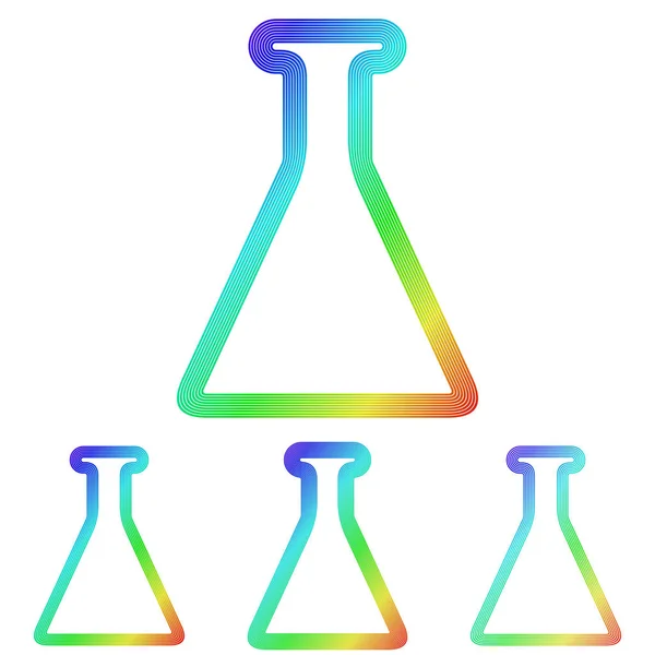 Rainbow line laboratory logo design set — Stock Vector