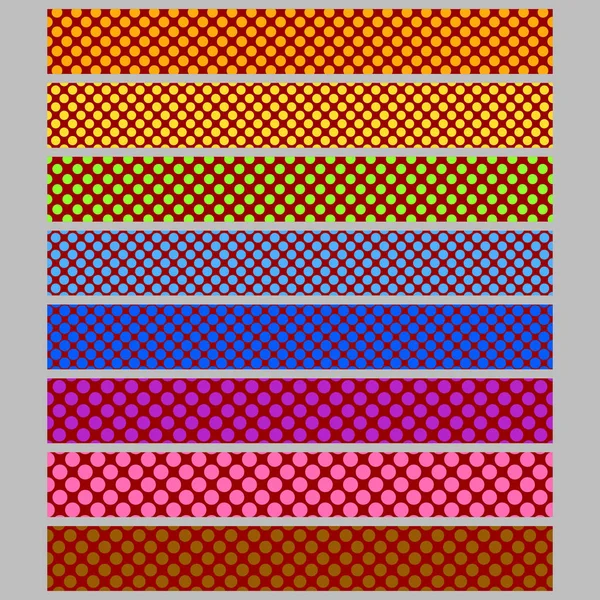 Απρόσκοπτη χρωματιστό πόλκα dot μοτίβο φόντου web banner πρότυπο σετ - διανυσματικά γραφικά σχέδια — Διανυσματικό Αρχείο