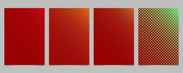 Abstrakte Farbe Halbtonmuster Deckschablone Set - Vektor Papeterie Hintergrund Illustration mit Kreisen — Stockvektor