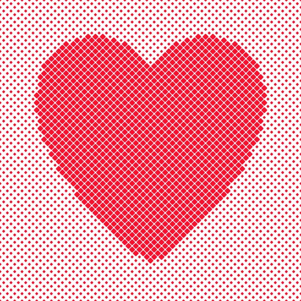 Diseño de fondo en forma de corazón de cuadrados rojos - gráfico vectorial para el Día de San Valentín — Archivo Imágenes Vectoriales