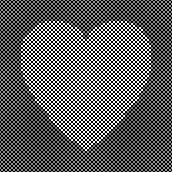 Σχεδίαση φόντου από άσπρες κουκκίδες σε σχήμα καρδιάς — Διανυσματικό Αρχείο
