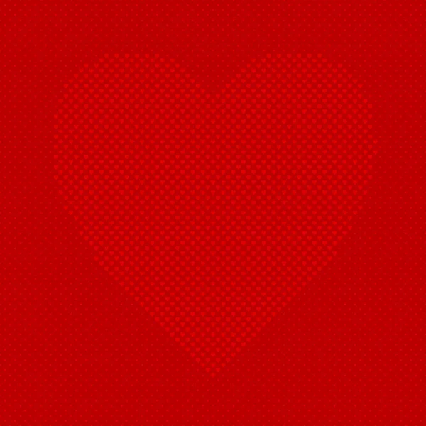 Corazón rojo en forma de fondo de corazones - diseño de vectores para el Día de San Valentín — Vector de stock