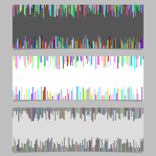 Ensemble de gabarits de bannière géométrique - illustration vectorielle horizontale à partir de lignes verticales — Image vectorielle