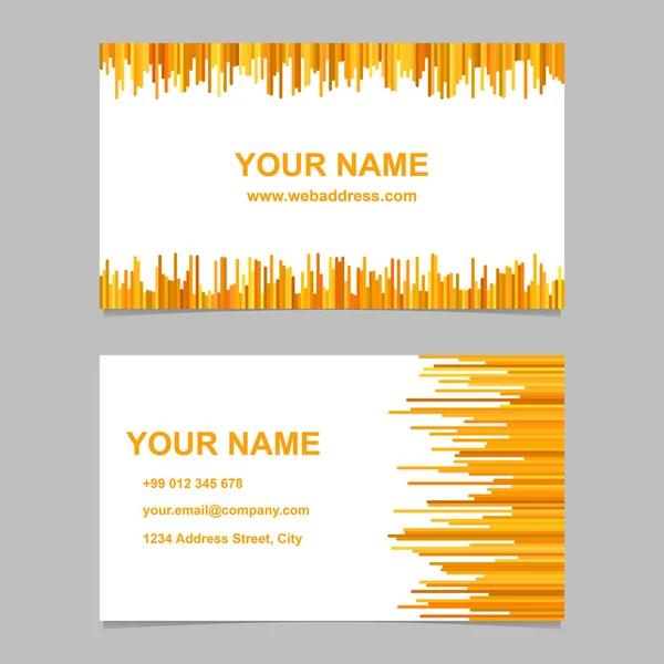 Modernes Visitenkarten-Design-Set - Vektordesign mit abgerundeten Streifen in Orangetönen — Stockvektor