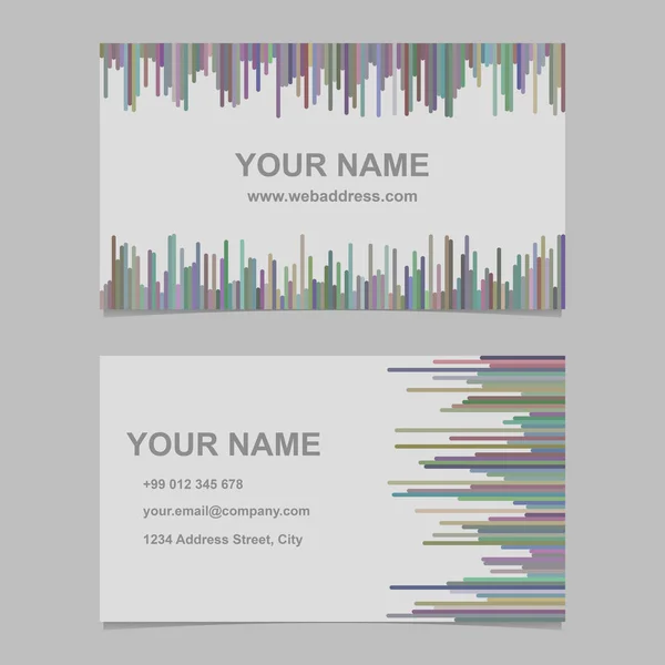 Modernes Visitenkartenschablone-Set - Vektorgrafik mit horizontalen und vertikalen Streifen — Stockvektor