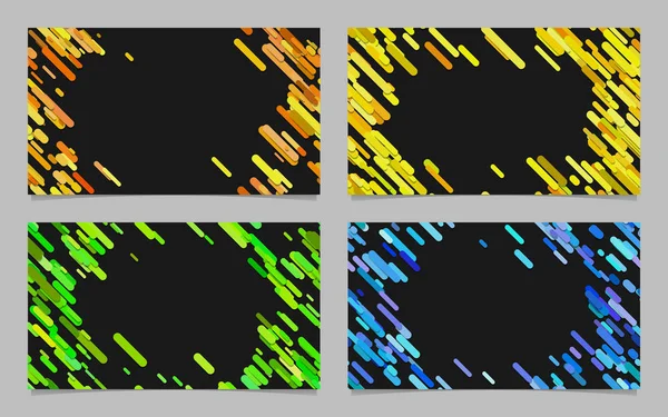 Farbe abstrakte Visitenkarte Hintergrund Set mit diagonalen Streifen — Stockvektor