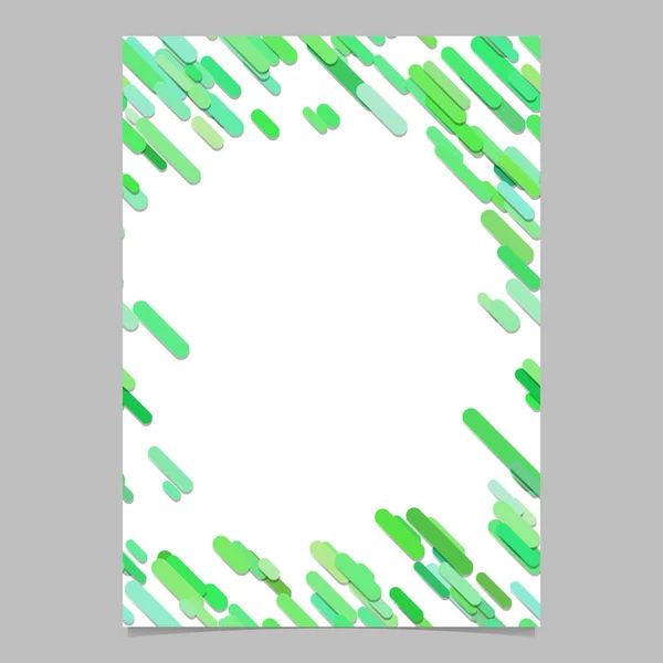 Plantilla de folleto de patrón de rayas redondeadas diagonales de color - diseño de fondo de página digital con rayas en tonos verdes — Vector de stock
