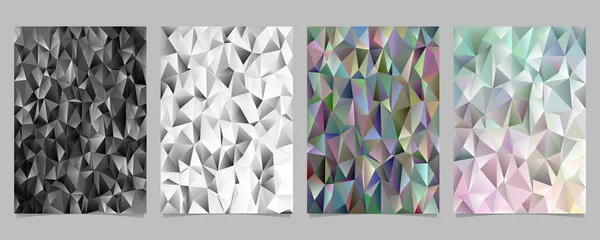 Geometrical abstract tiled triangle mosaic page template set - vector flyer background designs from triangles — Stock Vector