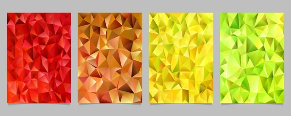 Conjunto de plantillas de página de patrón de triángulo caótico - diseños de fondo de papelería vectorial de triángulos en tonos de color — Archivo Imágenes Vectoriales
