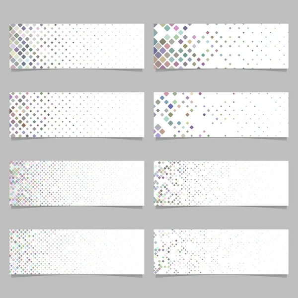 Geometrical diagonal rounded square mosaic pattern banner background set