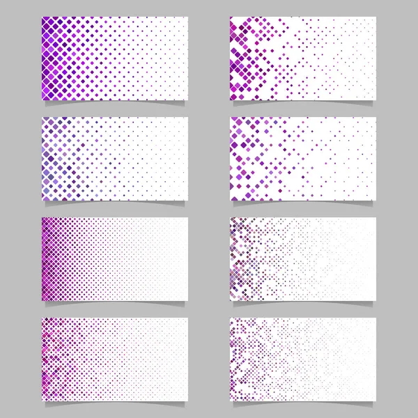 丸みを帯びた正方形の幾何学的なパターンのビジネス カード テンプレート セット — ストックベクタ