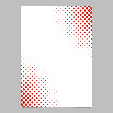 Yarı ton nokta deseni flyer şablonu - vektör broşürü arka plan tasarımı kırmızı daireler ile