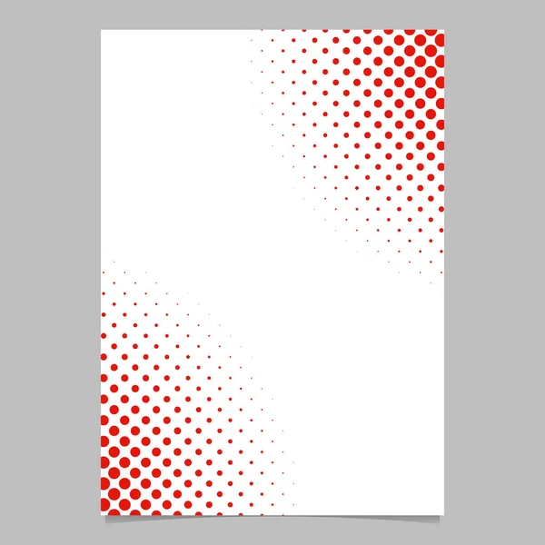 Halvton dot mönster flyer mall - vektor broschyr bakgrundsdesign med röda cirklar — Stock vektor