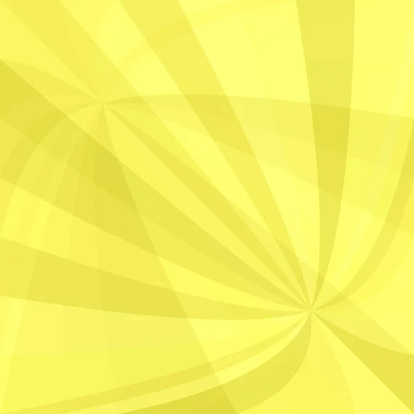 Fundo de explosão de raio curvo abstrato - gráfico vetorial de curvas em tons amarelos — Vetor de Stock